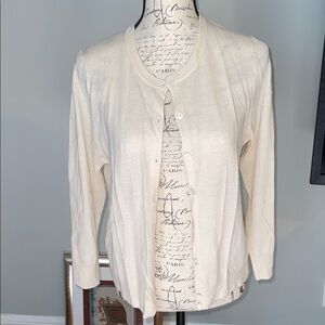 NWOT J. Crew Ivory Cardigan Sweater Size X L